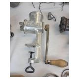 Lot of Vintage Kitchen Items, Meat Grinders, and Shoe Stretchers