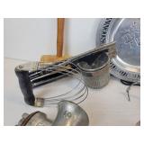 Lot of Vintage Kitchen Items, Meat Grinders, and Shoe Stretchers