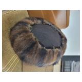 Pair of Vintage Suitcases with Fur Hat in Hat Box - NO SHIPPING