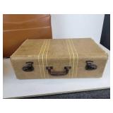 Pair of Vintage Suitcases with Fur Hat in Hat Box - NO SHIPPING