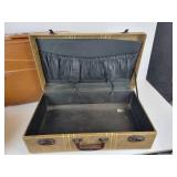 Pair of Vintage Suitcases with Fur Hat in Hat Box - NO SHIPPING