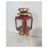 Lot of Vintage Items - Tin Litho Adding Machine, Small Oil Lantern, and Microscope with (5) Sets of Prepared Slides