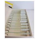 Lot of Vintage Items - Tin Litho Adding Machine, Small Oil Lantern, and Microscope with (5) Sets of Prepared Slides