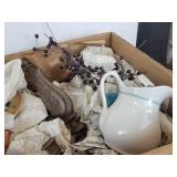 Large Lot of Vintage Porcelain Bird Figurines, Planters, Brass Crab Ash Tray, and More - NO SHIPPING