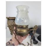 Vintage Brass-Colored Light Fixture, Tin Planter, and More - NO SHIPPING