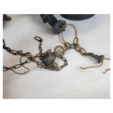 Vintage Brass-Colored Light Fixture, Tin Planter, and More - NO SHIPPING