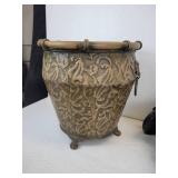 Vintage Brass-Colored Light Fixture, Tin Planter, and More - NO SHIPPING