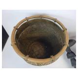 Vintage Brass-Colored Light Fixture, Tin Planter, and More - NO SHIPPING