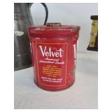 Enamelware Coffee Pot, Tobacco Tin, and Coffee Grinder