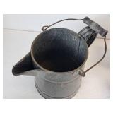 Enamelware Coffee Pot, Tobacco Tin, and Coffee Grinder