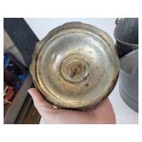 Enamelware Coffee Pot, Tobacco Tin, and Coffee Grinder