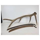 Elk Antler and Pair of Scythe Blades