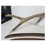 Elk Antler and Pair of Scythe Blades
