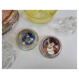 Lot of Vintage and Antique Glassware and Home Décor - Depression Glass, 5" Porcelain Doll, and More! NO SHIPPING