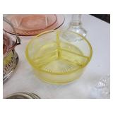 Lot of Vintage and Antique Glassware and Home Décor - Depression Glass, 5" Porcelain Doll, and More! NO SHIPPING