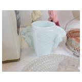 Lot of Vintage and Antique Glassware and Home Décor - Depression Glass, 5" Porcelain Doll, and More! NO SHIPPING