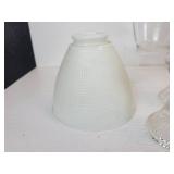 Lot of Glassware - Green Glasses (Large and Small), Daisy Snack Set, Glass Lampshade, and More! NO SHIPPING