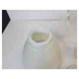 Lot of Glassware - Green Glasses (Large and Small), Daisy Snack Set, Glass Lampshade, and More! NO SHIPPING