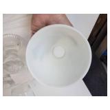 Lot of Glassware - Green Glasses (Large and Small), Daisy Snack Set, Glass Lampshade, and More! NO SHIPPING