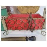 Lot of Vintage Décor - TV Lamp, Framed Lithos, Covered Basket, and More - NO SHIPPING