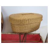 Lot of Vintage Décor - TV Lamp, Framed Lithos, Covered Basket, and More - NO SHIPPING