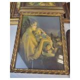 Lot of Vintage Décor - TV Lamp, Framed Lithos, Covered Basket, and More - NO SHIPPING