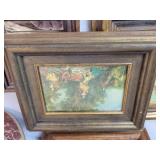 Lot of Vintage Décor - TV Lamp, Framed Lithos, Covered Basket, and More - NO SHIPPING