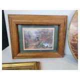 Lot of Vintage Décor - TV Lamp, Framed Lithos, Covered Basket, and More - NO SHIPPING