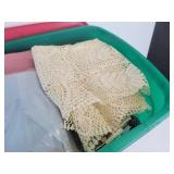 Lot of Vintage Textiles - Tablecloths, Sheets, and More - NO SHIPPING
