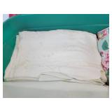 Lot of Vintage Textiles - Tablecloths, Sheets, and More - NO SHIPPING