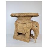 Unique Vintage Wicker Elephant Side Table - NO SHIPPING