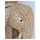 Unique Vintage Wicker Elephant Side Table - NO SHIPPING