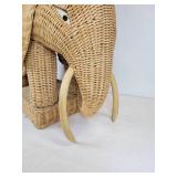 Unique Vintage Wicker Elephant Side Table - NO SHIPPING