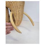 Unique Vintage Wicker Elephant Side Table - NO SHIPPING