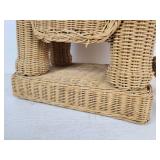 Unique Vintage Wicker Elephant Side Table - NO SHIPPING