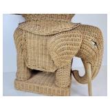 Unique Vintage Wicker Elephant Side Table - NO SHIPPING