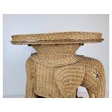 Unique Vintage Wicker Elephant Side Table - NO SHIPPING