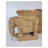 Unique Vintage Wicker Elephant Side Table - NO SHIPPING