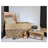 Lot of Vintage and Modern Home Décor Pieces - Glassware, Display Stands, Silver-Toned Serving Pieces, and More - NO SHIPPING