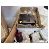 Lot of Vintage and Modern Home Décor Pieces - Glassware, Display Stands, Silver-Toned Serving Pieces, and More - NO SHIPPING