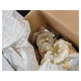 Lot of Vintage and Modern Home Décor Pieces - Glassware, Display Stands, Silver-Toned Serving Pieces, and More - NO SHIPPING