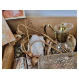 Lot of Vintage and Modern Home Décor Pieces - Glassware, Display Stands, Silver-Toned Serving Pieces, and More - NO SHIPPING