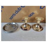 Lot of Vintage and Modern Home Décor Pieces - Glassware, Display Stands, Silver-Toned Serving Pieces, and More - NO SHIPPING