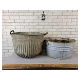 Pair of Galvanized Washtubs - NO SHIPPING