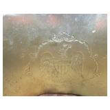 Vintage Coca-Cola Family Size Bottle Crate and Patriotic-Themed Embossed Tin Garbage Can