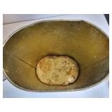 Vintage Coca-Cola Family Size Bottle Crate and Patriotic-Themed Embossed Tin Garbage Can