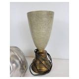 Vintage Helmet, Brass-Base Lamp, and Pair of Yard Sticks - NO SHIPPING