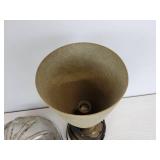 Vintage Helmet, Brass-Base Lamp, and Pair of Yard Sticks - NO SHIPPING