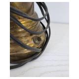 Vintage Helmet, Brass-Base Lamp, and Pair of Yard Sticks - NO SHIPPING