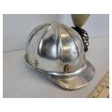 Vintage Helmet, Brass-Base Lamp, and Pair of Yard Sticks - NO SHIPPING